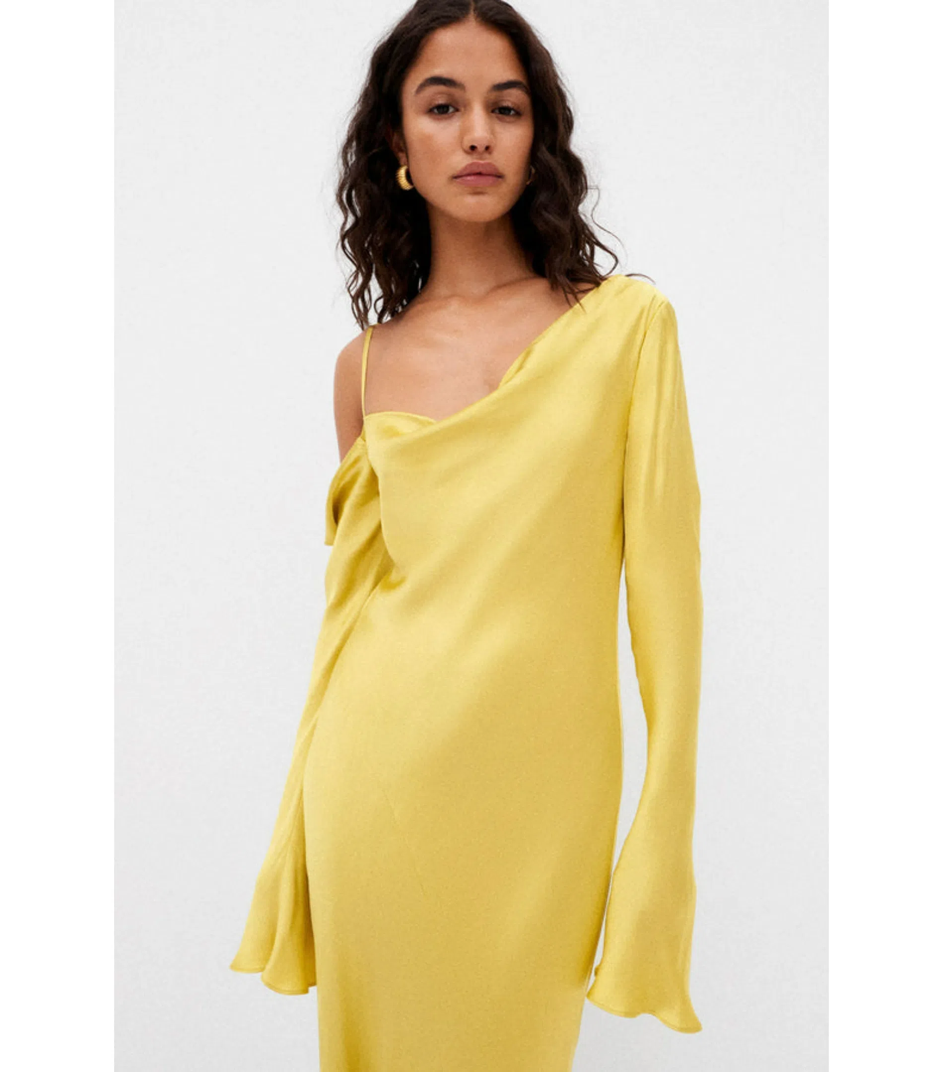 Shona Joy Sofia Asymmetrical Long Sleeve Maxi Dress Lime Size AU 8 | The  Volte