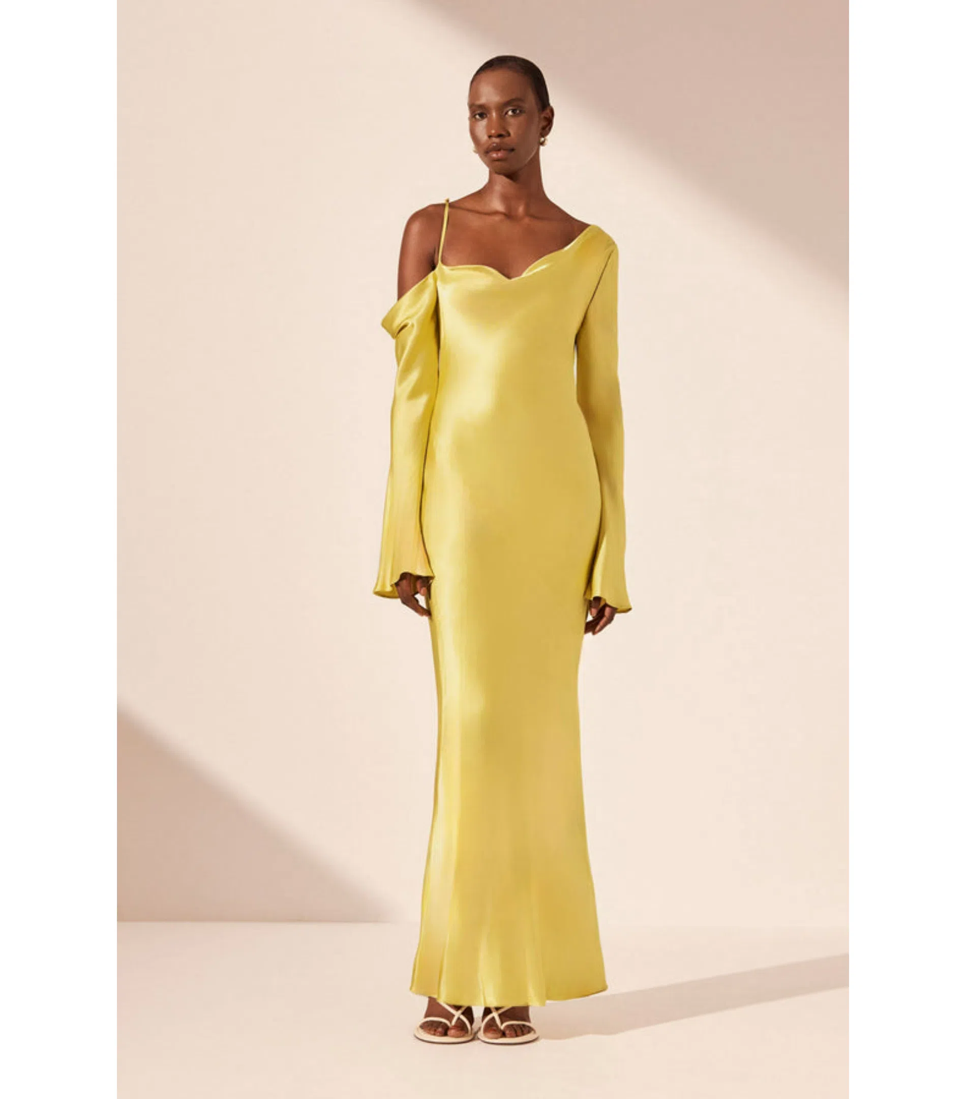Shona Joy Sofia Asymmetrical Long Sleeve Maxi Dress Lime Size AU 8 | The Volte Shona Joy Sofia Asymmetrical Long Sleeve Maxi Dress Lime Size AU 8 | The Volte