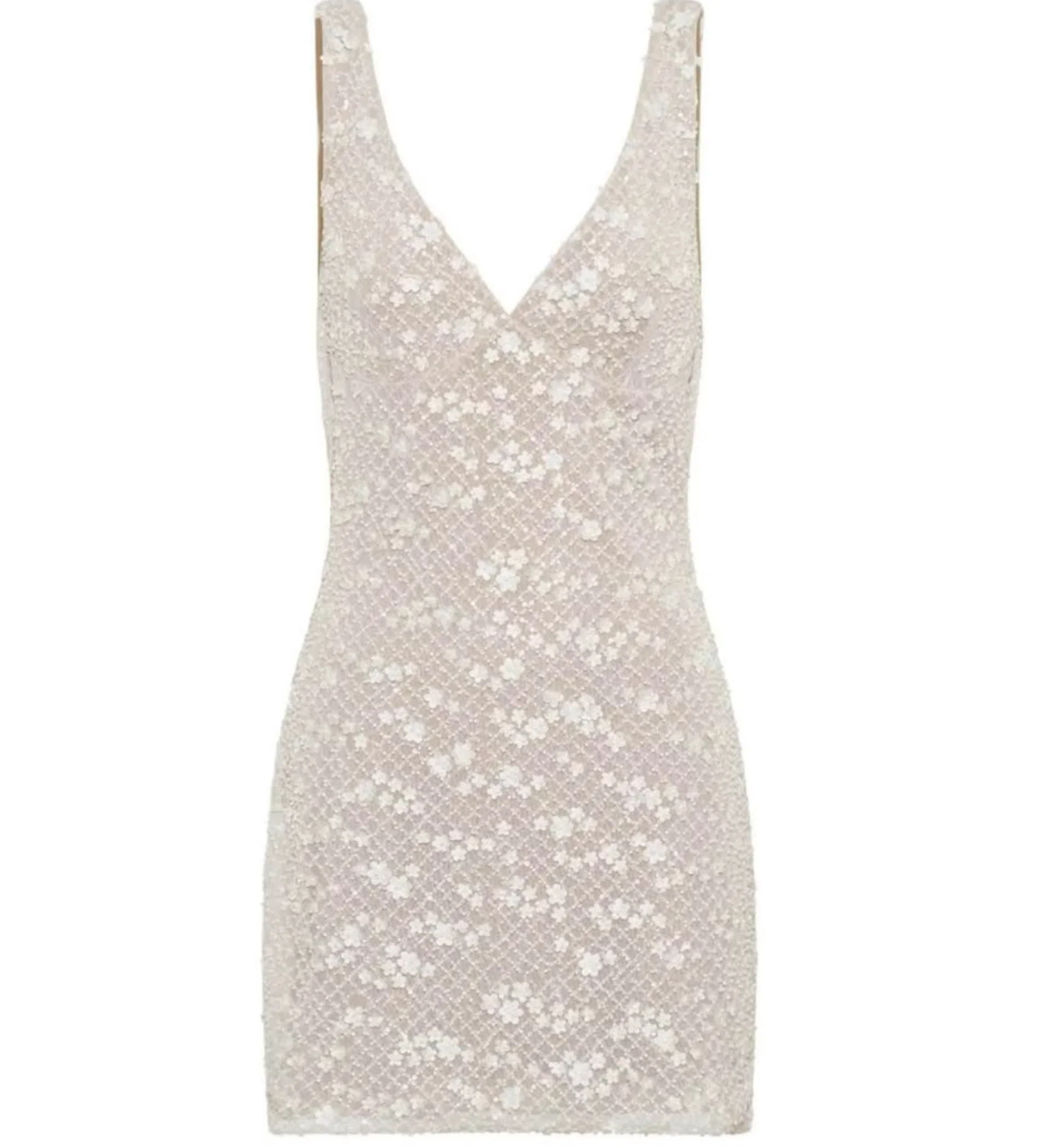 Meshki Louanne Daisy Beaded Mini Dress White AU 18 | The Volte
