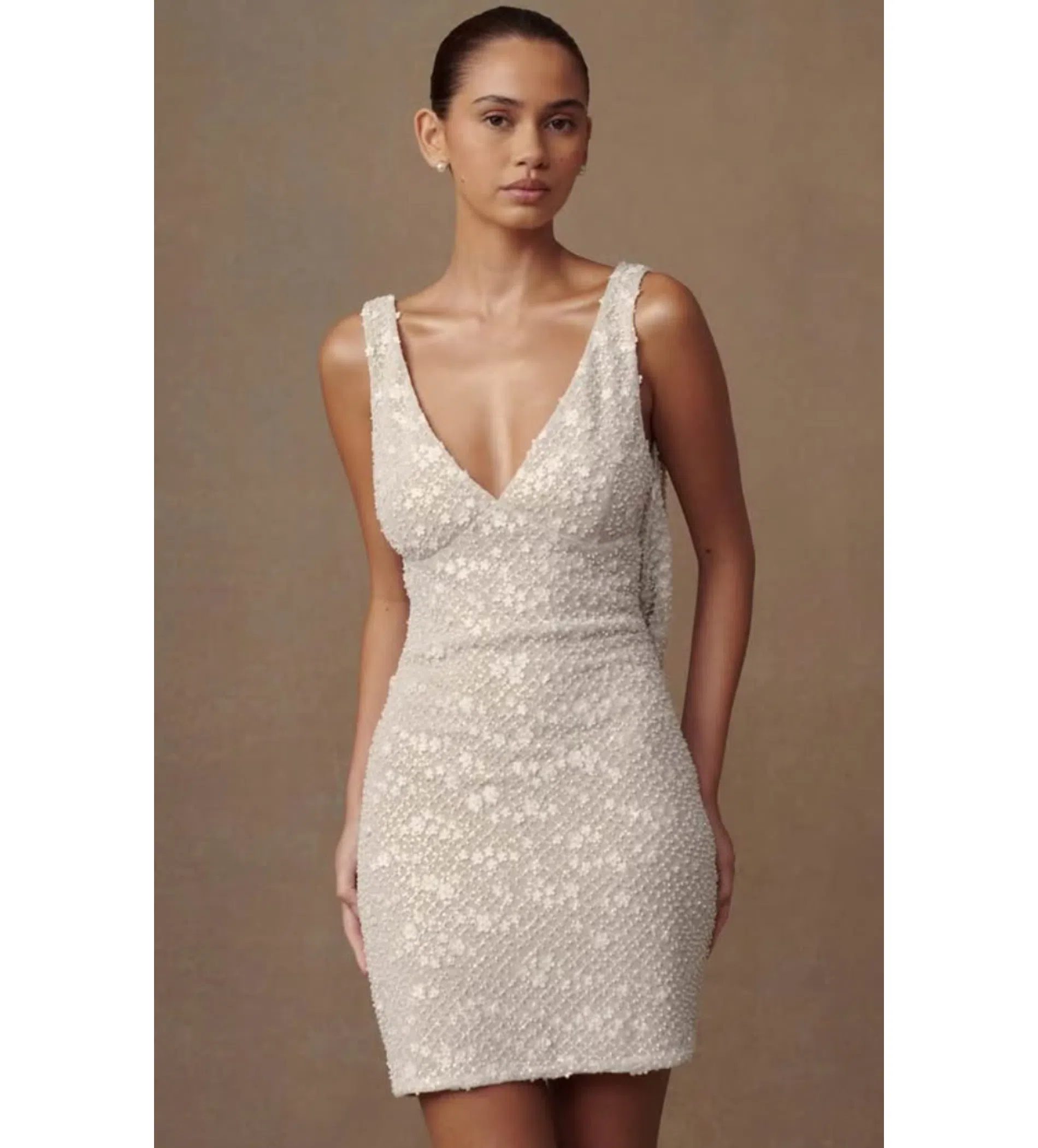 Meshki Louanne Daisy Beaded Mini Dress White AU 18 | The Volte Meshki Louanne Daisy Beaded Mini Dress White AU 18 | The Volte
