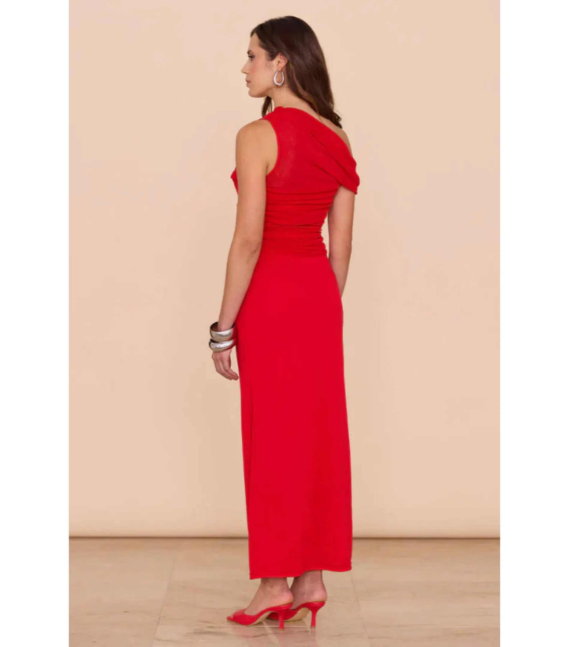 knee length dresses for ladies Sheer Luck Thea Sheath Mesh Backless Maxi Dress (Light Brown) M