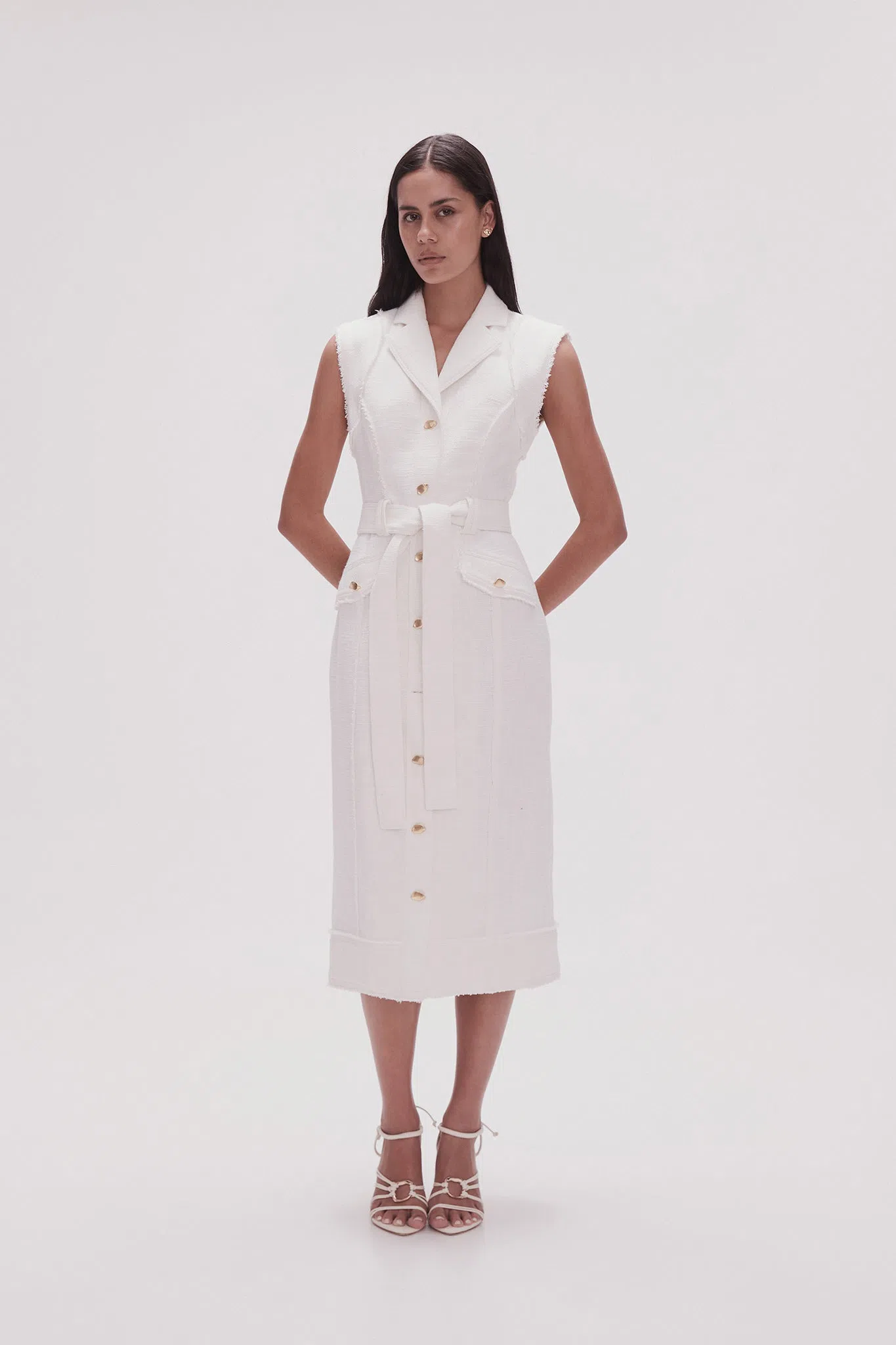 Aje Celine Utility Midi Dress Ivory Size 8 | The Volte