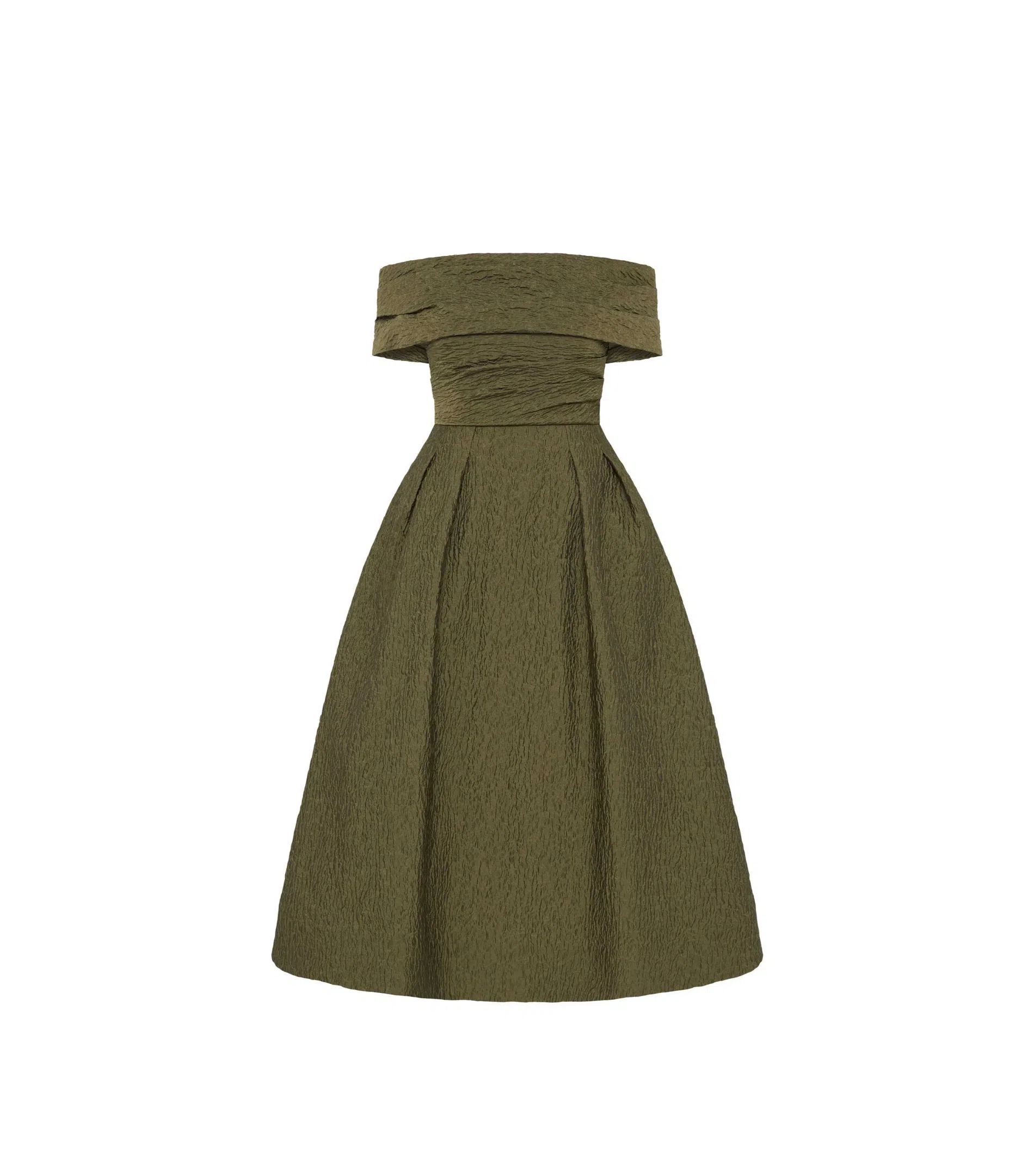 Rebecca Vallance Adalyn Off The Shoulder Midi Dress Green Size AU 12 | The  Volte