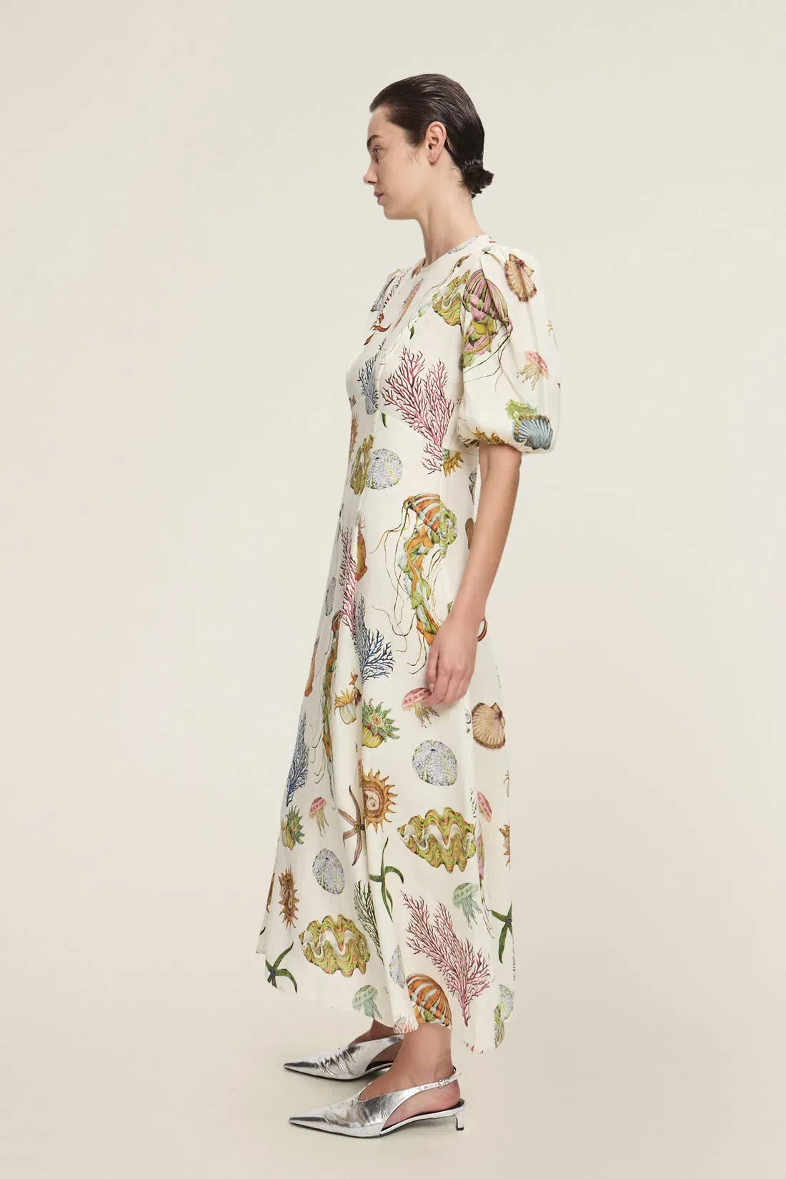 alemais sea midi dress Buy ALEMAIS Neutral Sea Midi Dress in Linen For Women Online