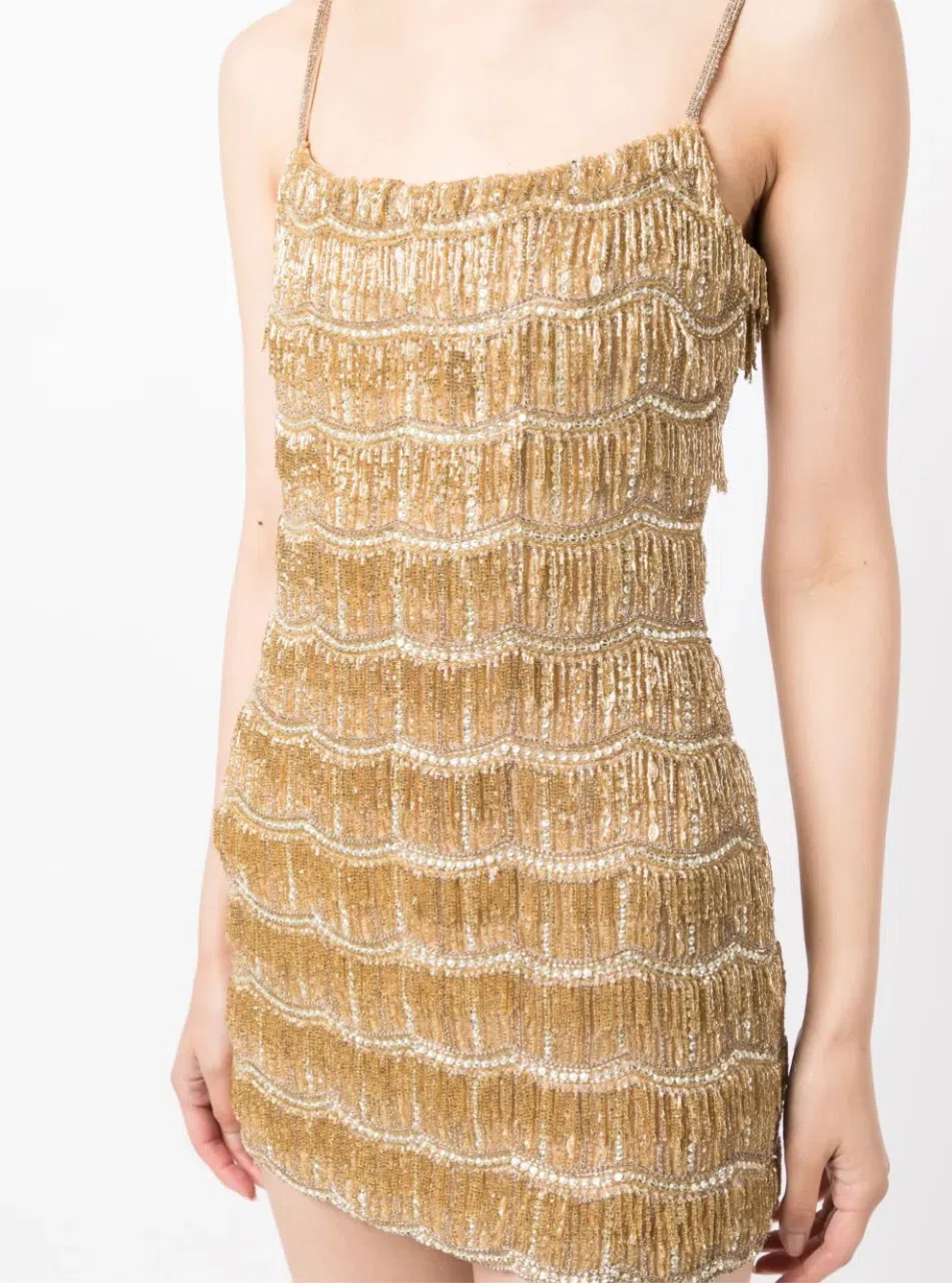 Rachel Gilbert Sadie Mini Dress Gold Size 2 / AU 10 | The Volte