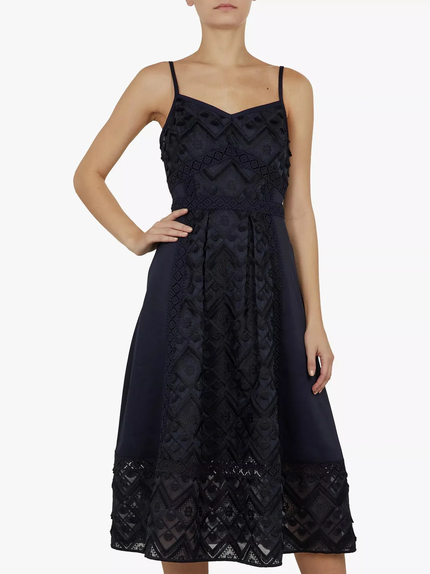 Ted Baker Leeeo Embroidered Lace Midi Dress Navy Size 5 / AU 16 | The Volte Ted Baker Leeeo Embroidered Lace Midi Dress Navy Size 5 / AU 16 | The Volte