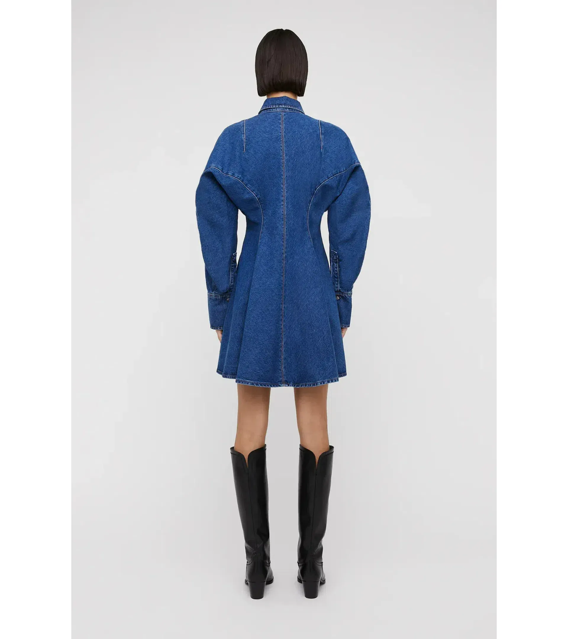 scanlan theodore denim cocoon dress Scanlan Theodore Denim Cocoon Sleeve Mini Dress Blue Size AU 14