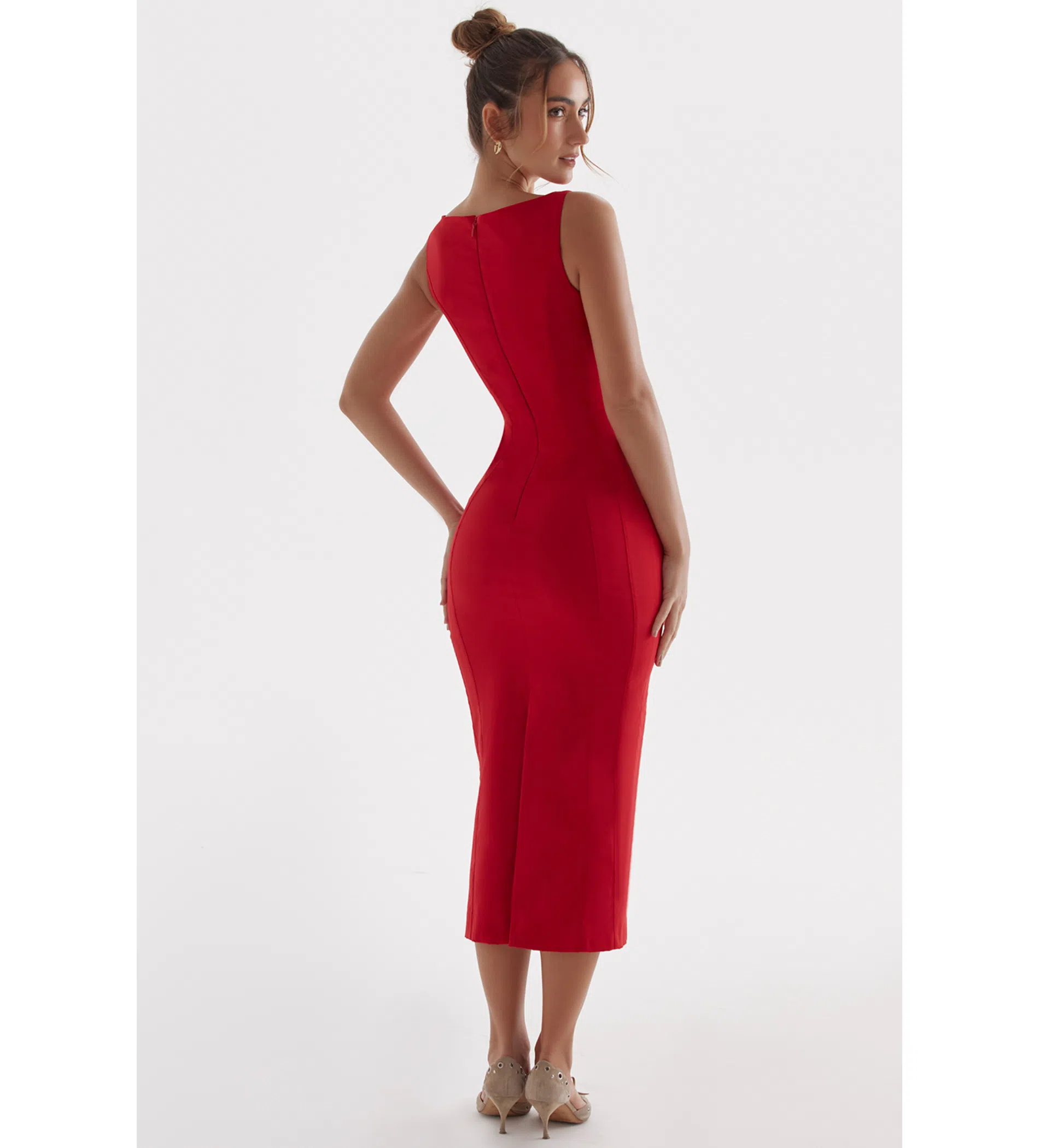 house of cb red bodycon dress Cream Floral Bandeau Bodycon Midi Dress – AX Paris