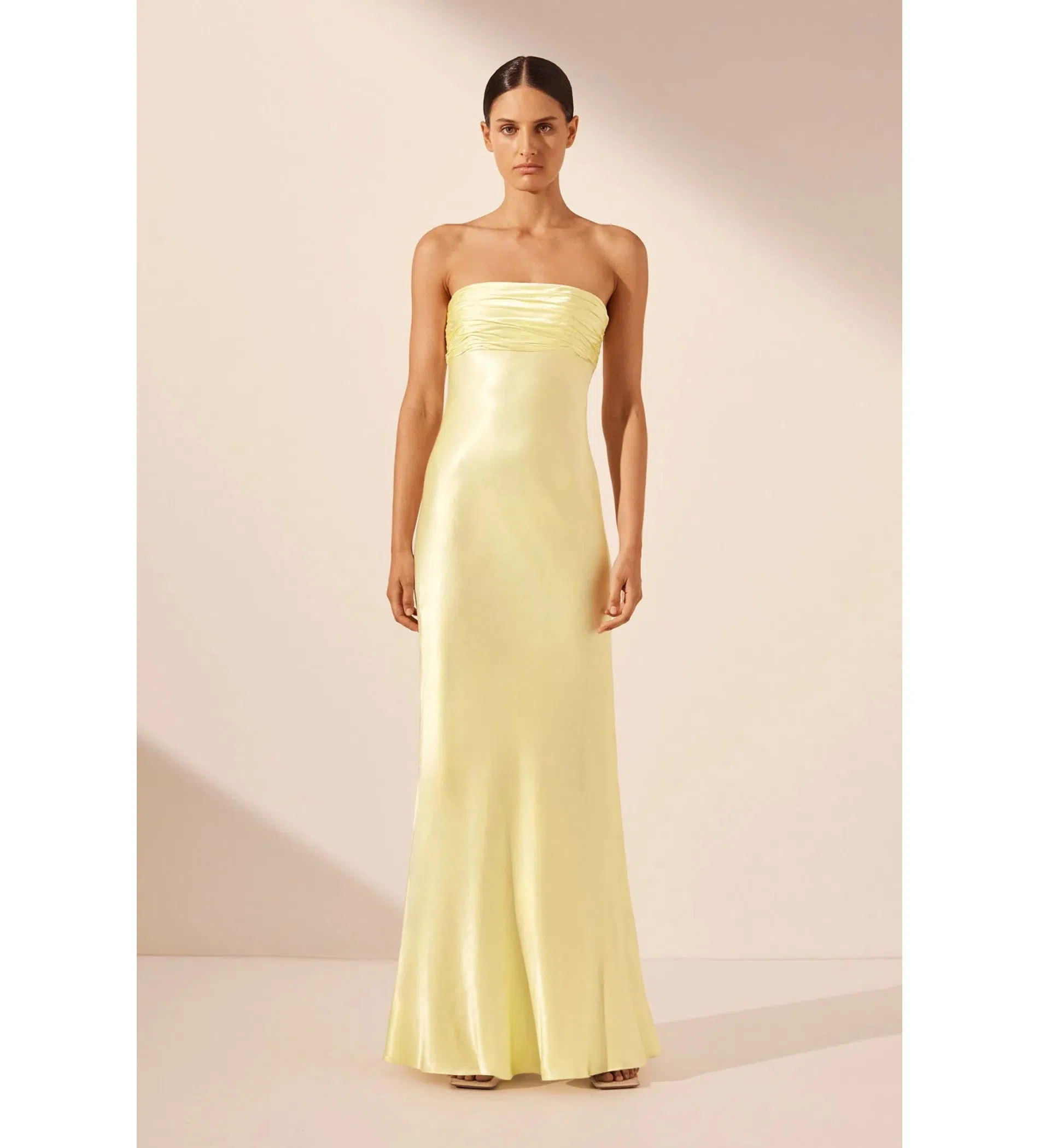 Shona Joy La Lune in Yellow Strapless Dress Size AU 8 | The Volte
