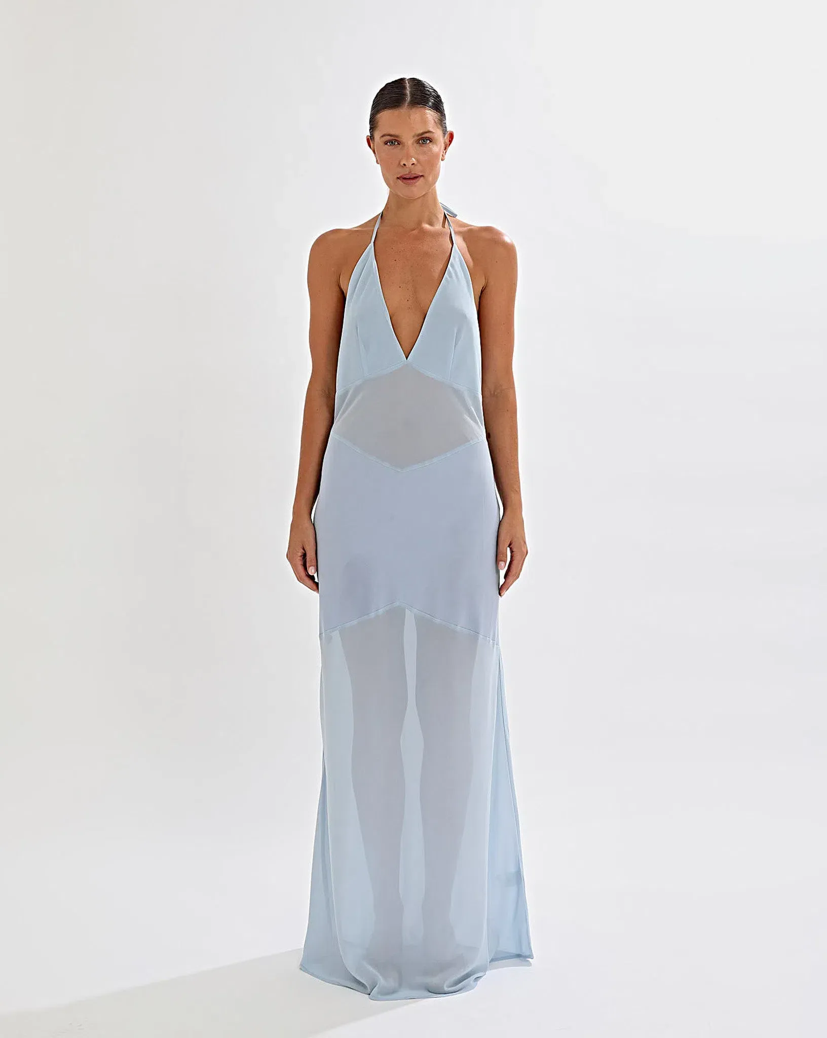 knee length dresses for ladies Odette Midi Dress, Sky Blue
