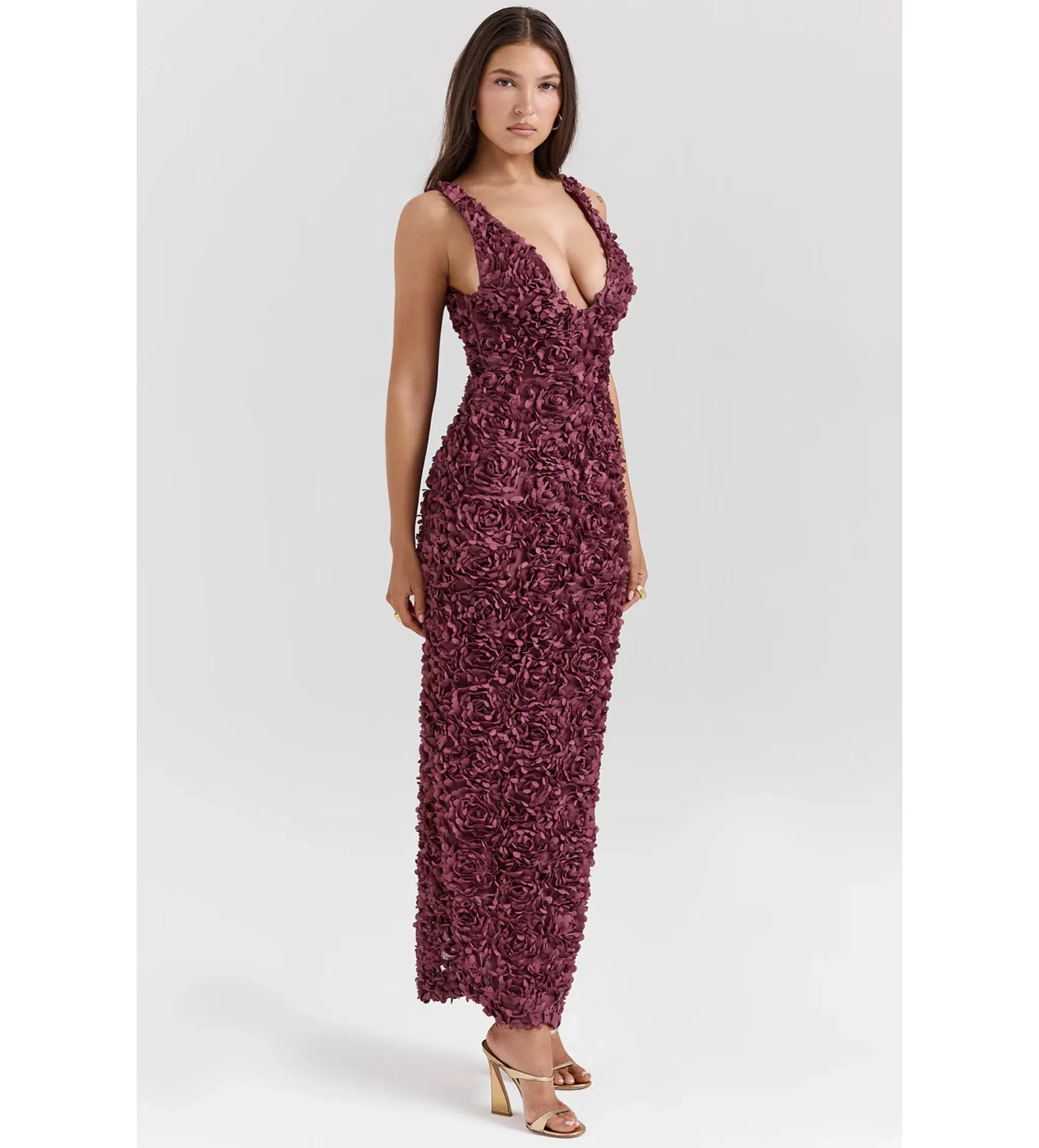 shona joy core cocktail dress burgundy LONG SLEEVE GOWN IN BURGUNDY | CULT MIA