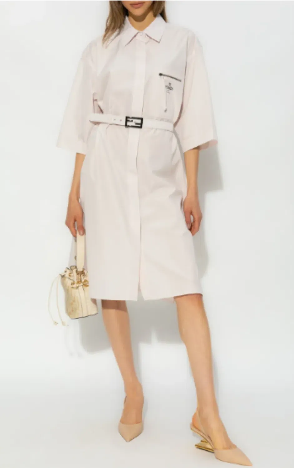 fendi t shirt dress FENDI FF Print Shirtdress | Brown