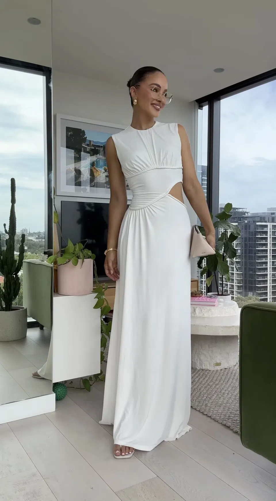 Misha The Sierra Jersey Gown Ivory White Size 12 | The Volte Misha The Sierra Jersey Gown Ivory White Size 12 | The Volte