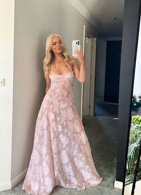 House Of CB Seren Floral Lace Back Maxi Dress Soft Pink Size S/AU 8 | The Volte House Of CB Seren Floral Lace Back Maxi Dress Soft Pink Size S/AU 8 | The Volte