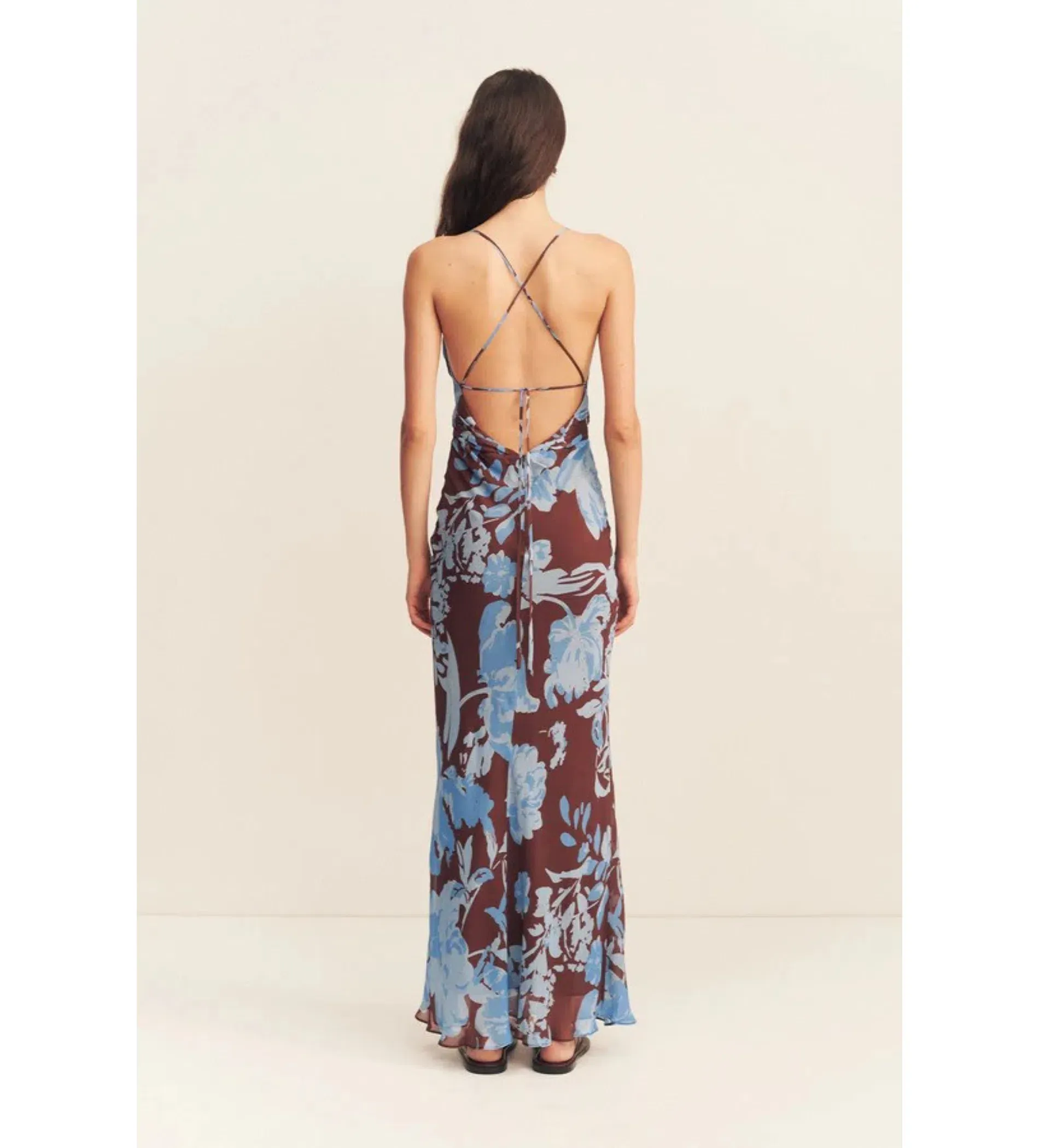 chinese dress ladies Evianna Backless Satin Maxi Dress | Made-To-Order