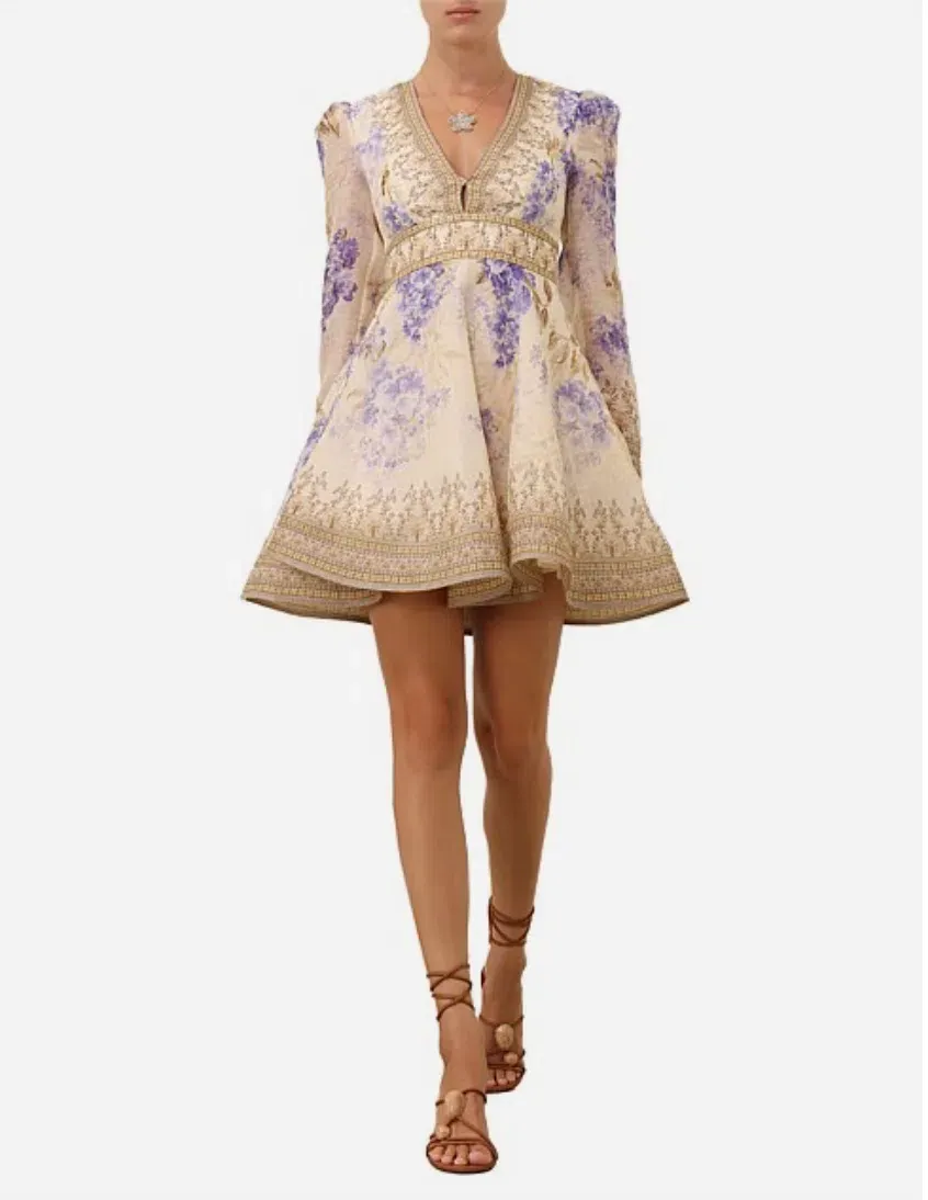 the dawning mini dress Up Close: The Dawning Lace Mini Dress and Halcyon Clutch for Spring 2025. #Illumination #ZimSpring25 #PFW #zimmermann