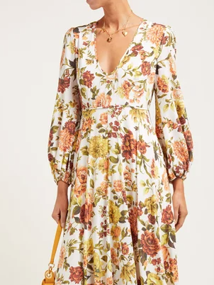 Zimmermann Zippy Plunge Long Dress in 