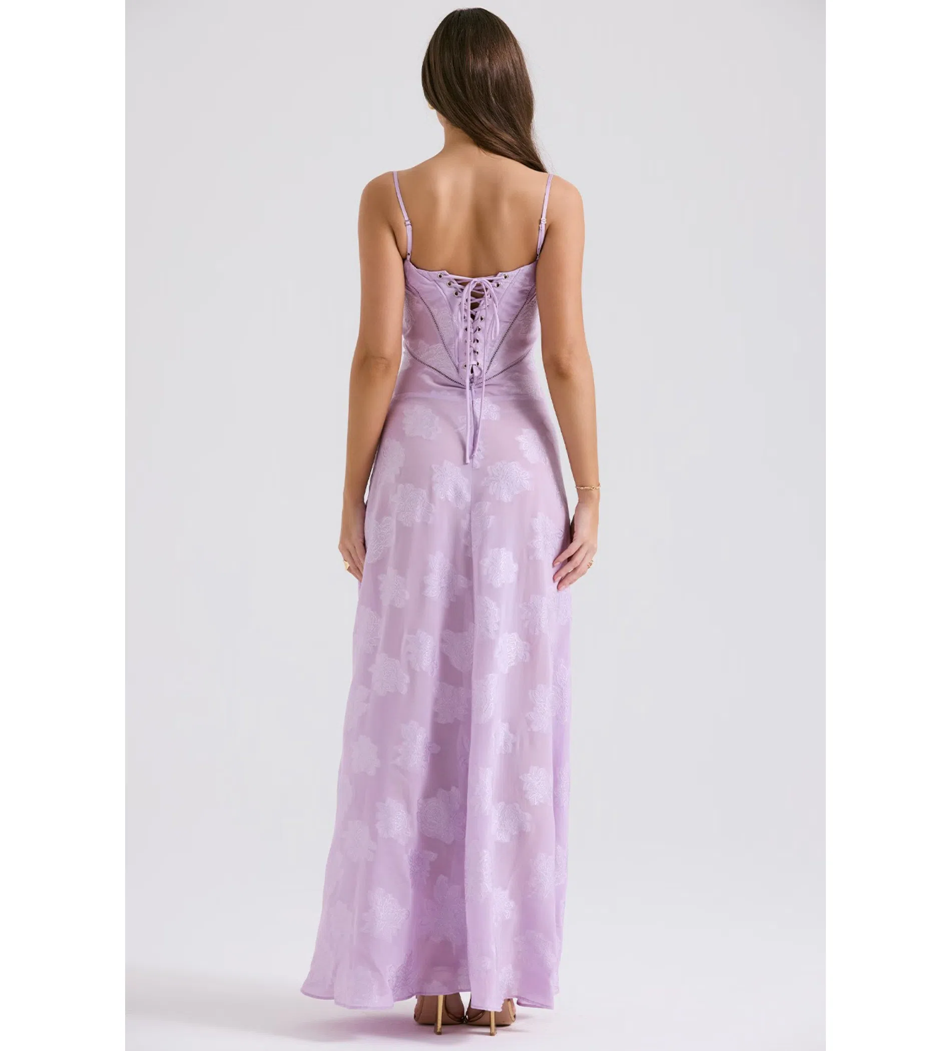 seren orchid floral lace back maxi dress House of CB Seren Floral Lace Maxi Dress – 02HIRE main image 1