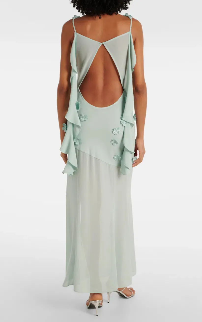 rotate birger christensen waterfall maxi dress Maxi Waterfall Dress Light Pink
