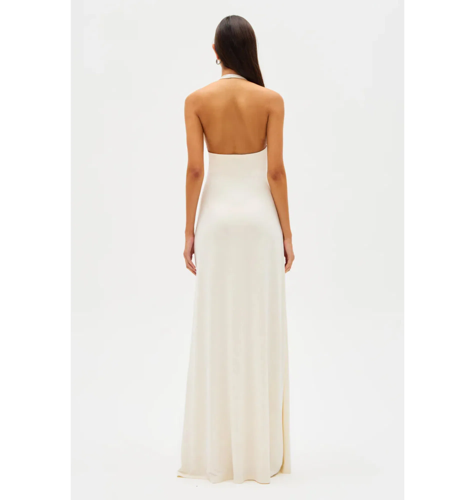 Misha Jennifer Cupro Maxi Dress Ivory Size 8/S | The Volte