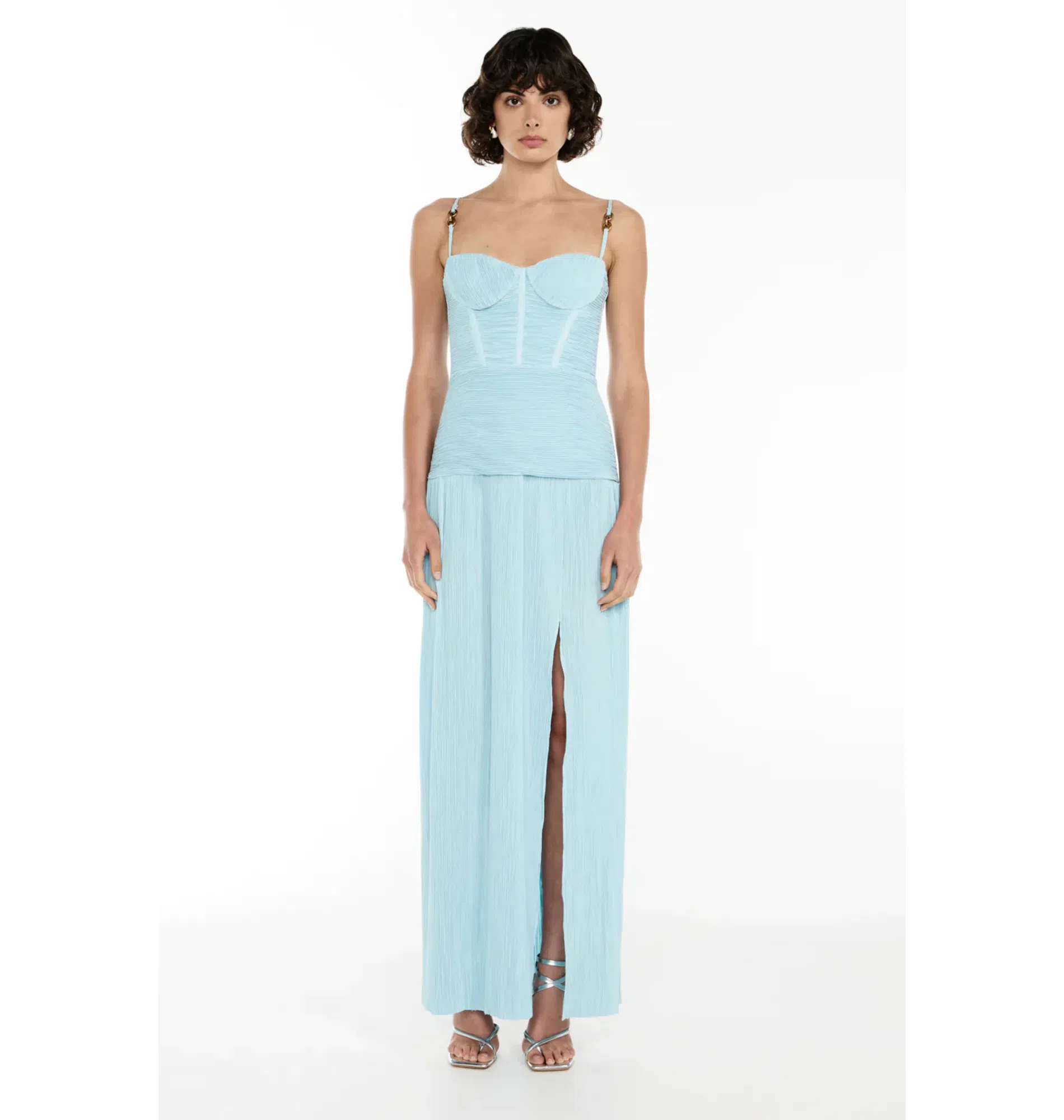 Cult Gaia Shannon Dress Ice Blue Feathers Size 8 | The Volte