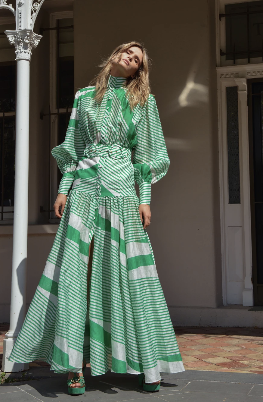 kookai vangeline dress green Kookai