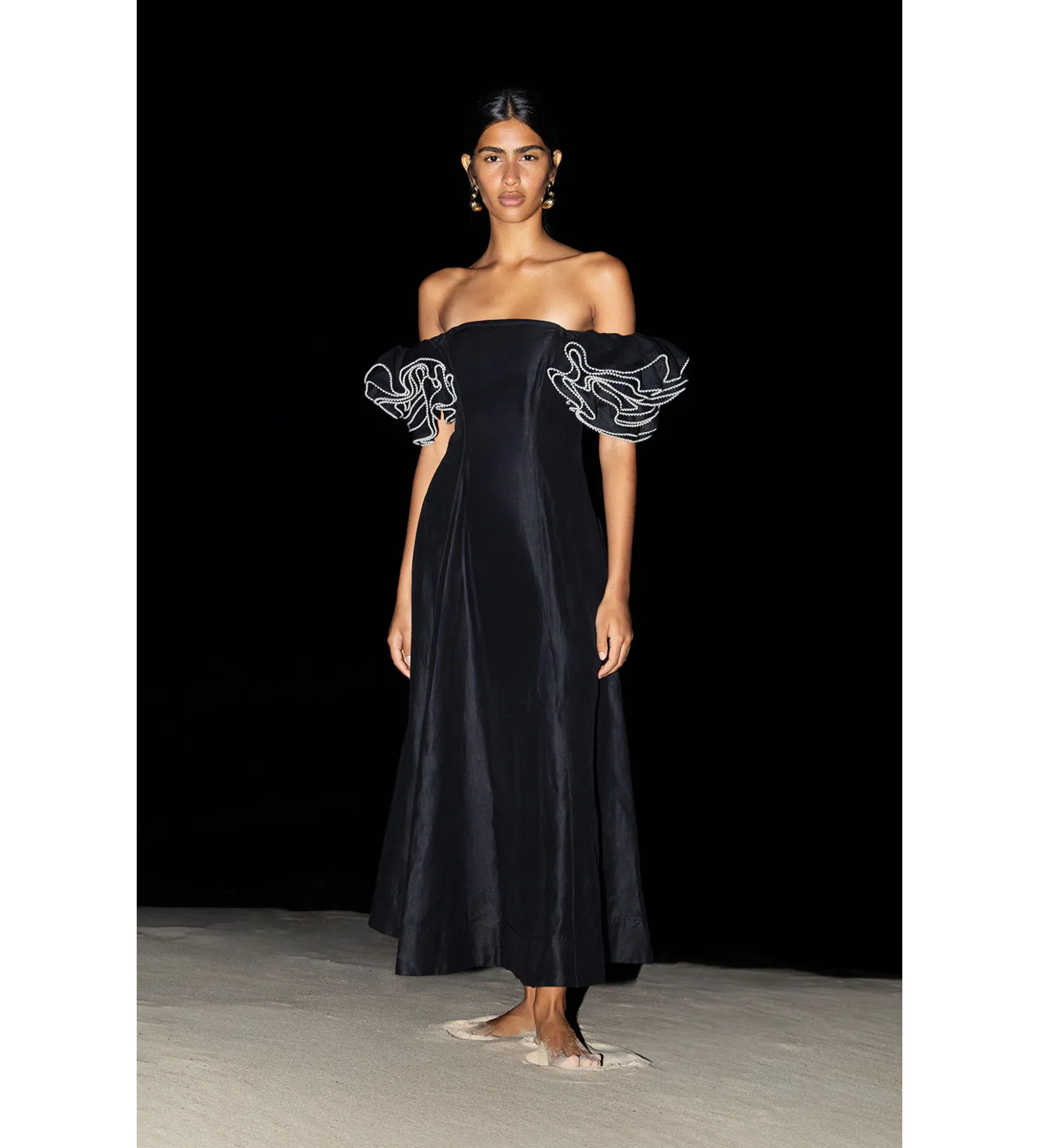 Aje Twyla Midi Dress Black Size 12 | The Volte