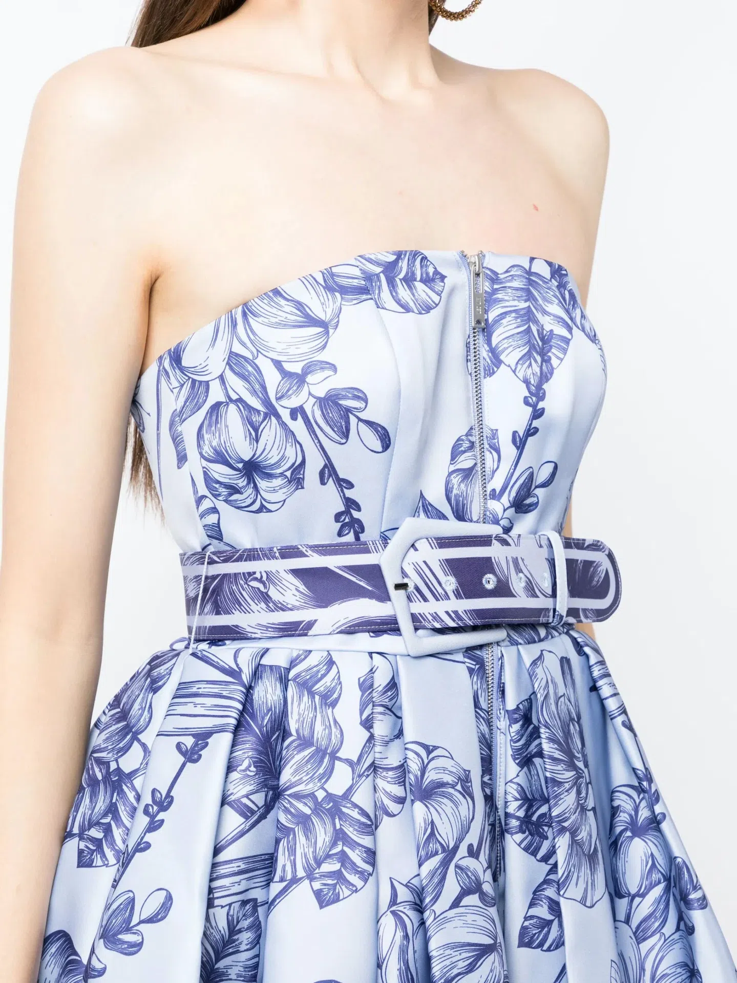 Leo Lin Norine Bustier Midi Dress Harmony Print in Hyacinth Size AU 6 | The  Volte