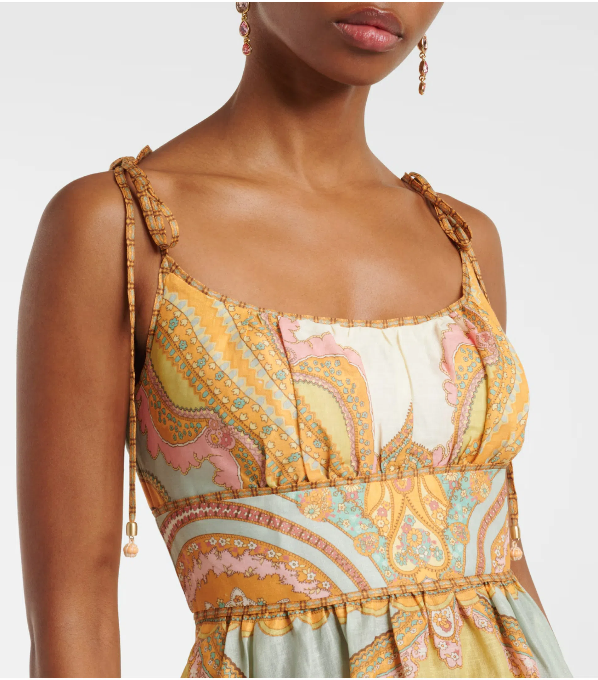 Zimmermann Anneke Cutout Paisley Linen Maxi Dress Orange Print Size 2 / AU 12 | The Volte Zimmermann Anneke Cutout Paisley Linen Maxi Dress Orange Print Size 2 / AU 12 | The Volte