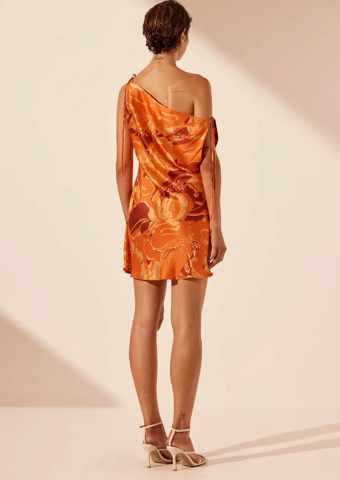 shona joy chara silk tie maxi dress in flame multi Shona Joy Chara Silk Tie Maxi Dress in Flame & Multi