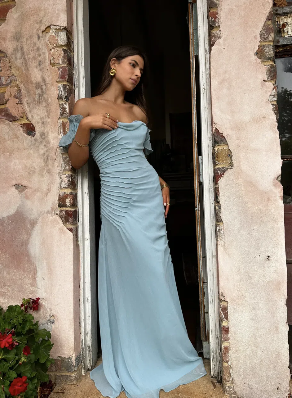 Vera Wang The Parissa Maxi Dress Blue Size The Volte