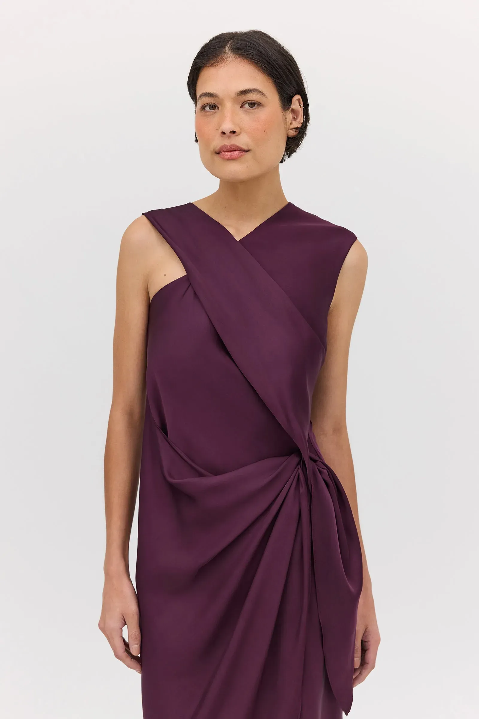 Bianca Spender Aubergine Satin Deviation Gown Size 10 | The Volte