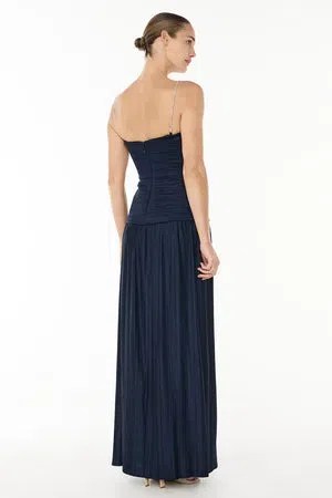 Sandro - Knit and Denim Midi Dress - Navy | The Volte
