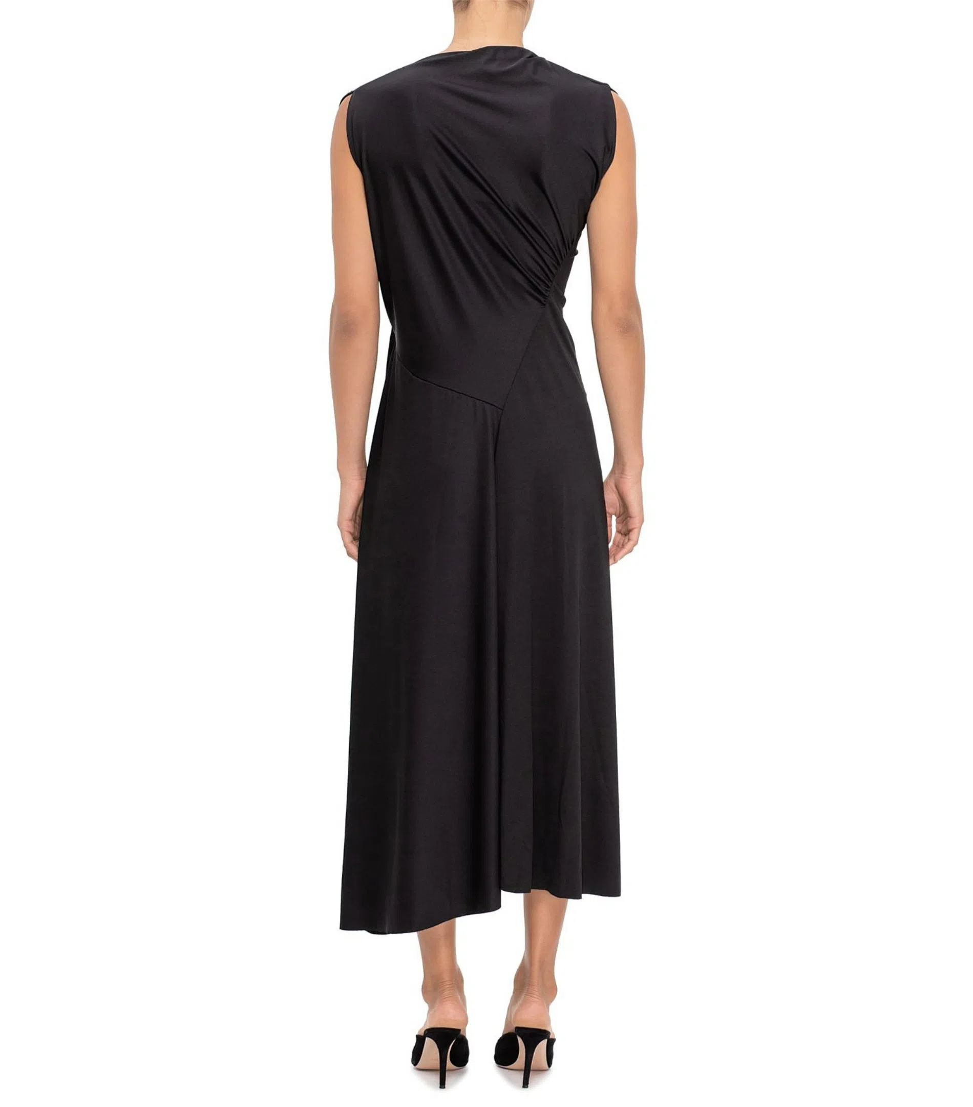 victoria beckham asymmetric draped midi dress Victoria Beckham Posy Eclipse Asymmetric Drape Satin Midi Dress main image 0