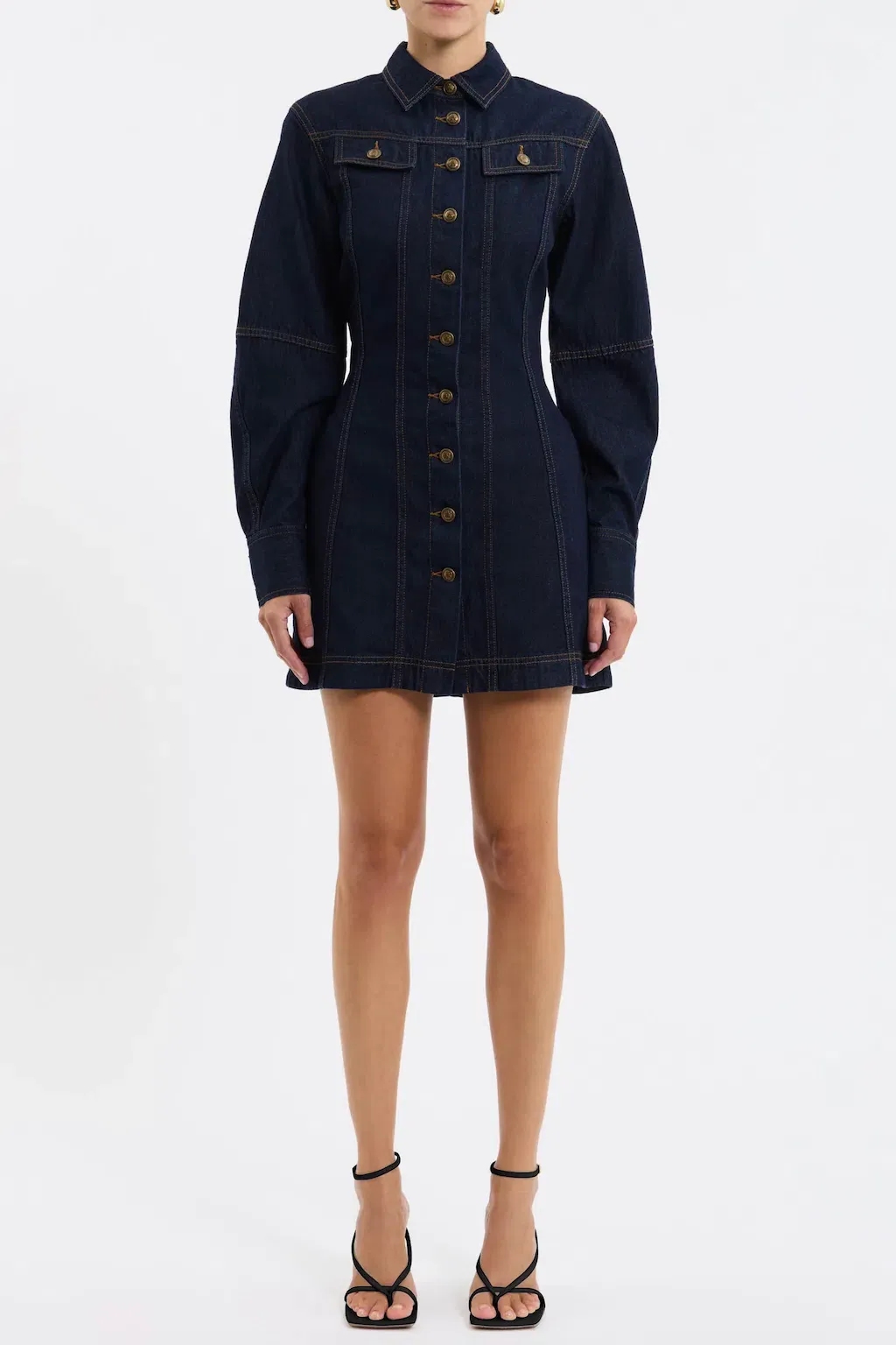 aje ratio logo denim mini dress AJE Ratio Logo Denim Mini Dress Size 8