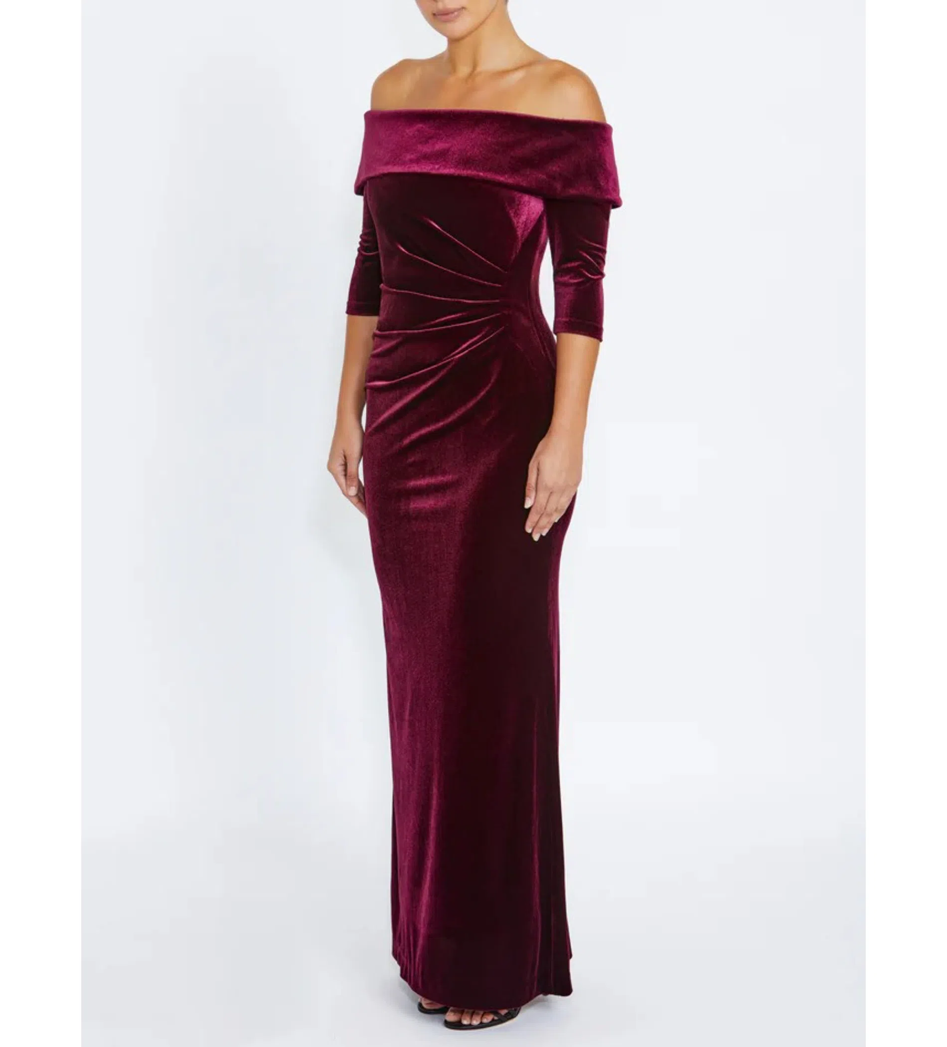carlea maxi dress CORDELIA Ruched Drape Scarf Maxi Dress In Powder Blue – CARAMELLA