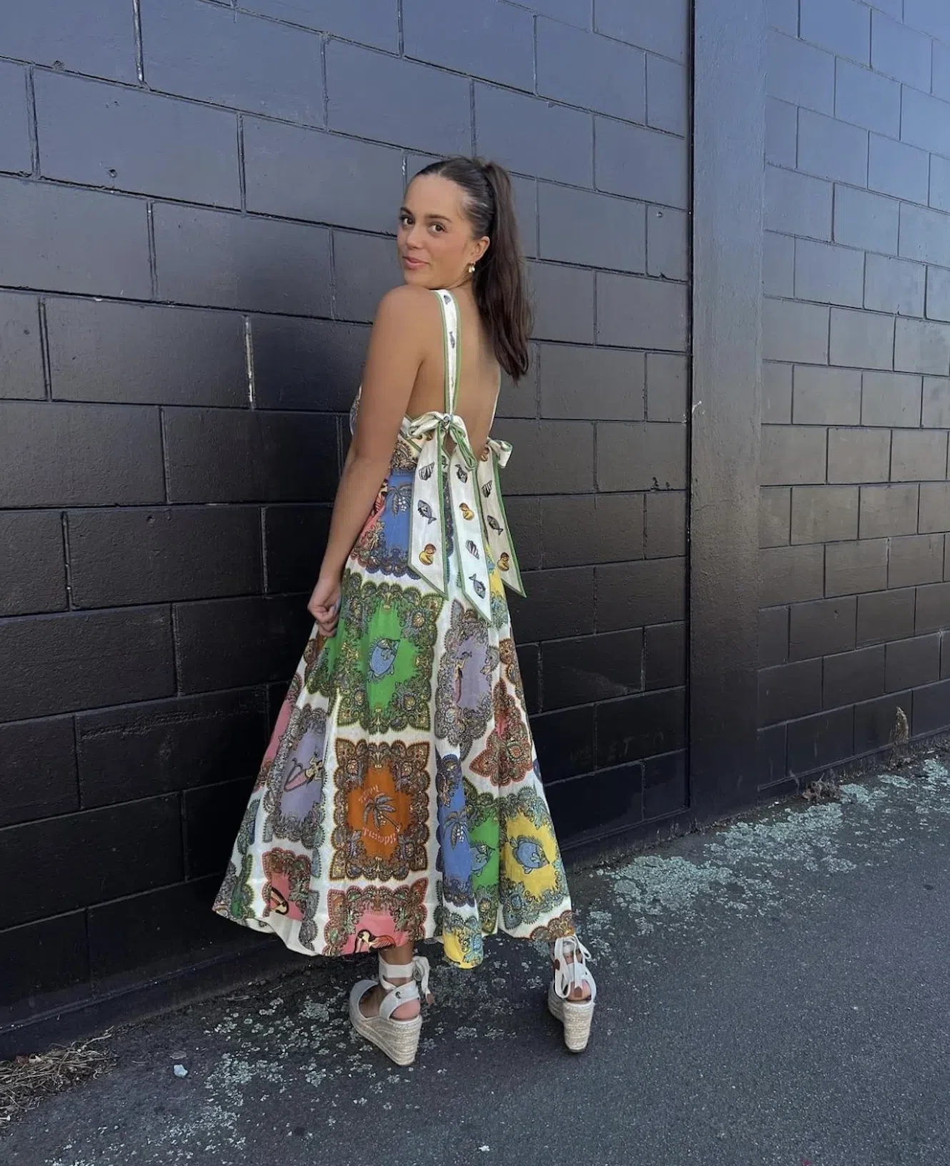 Alemais Trippy Troppo Halter Midi Multi Dress Size 8 | The Volte
