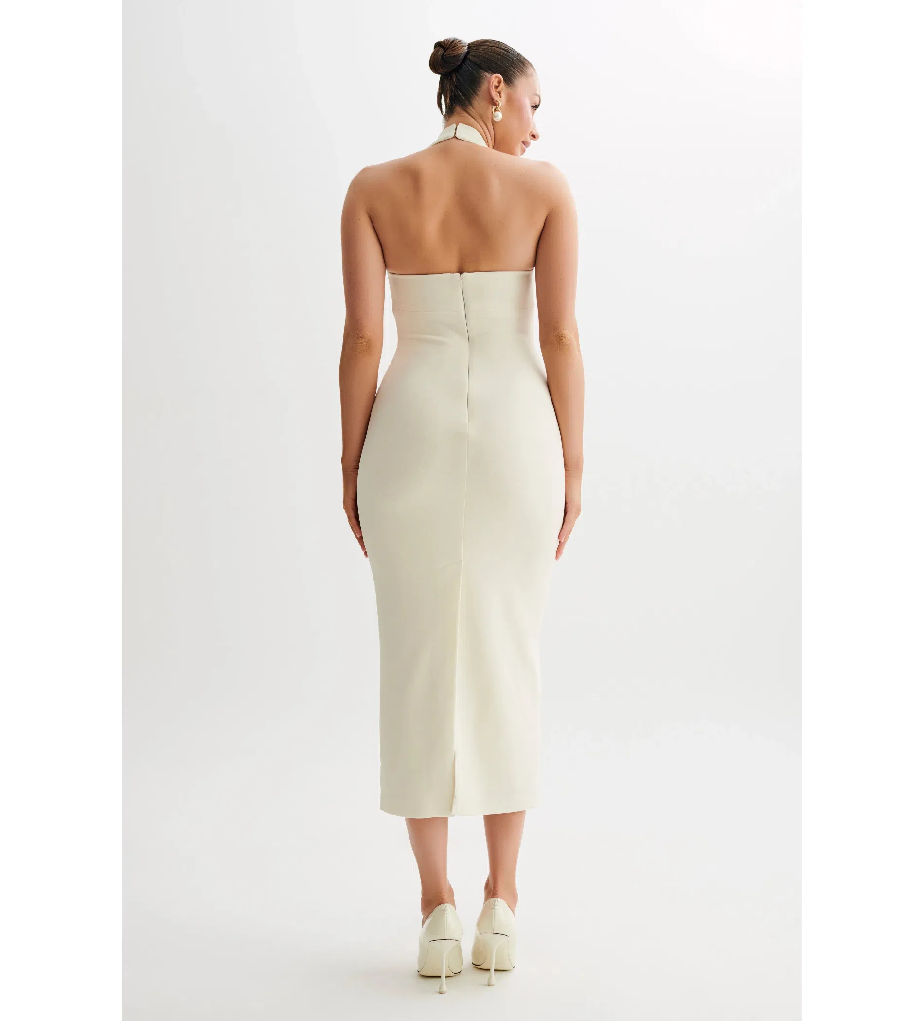 Meshki Amelita Midi Dress In Ivory Size 6/XS | The Volte