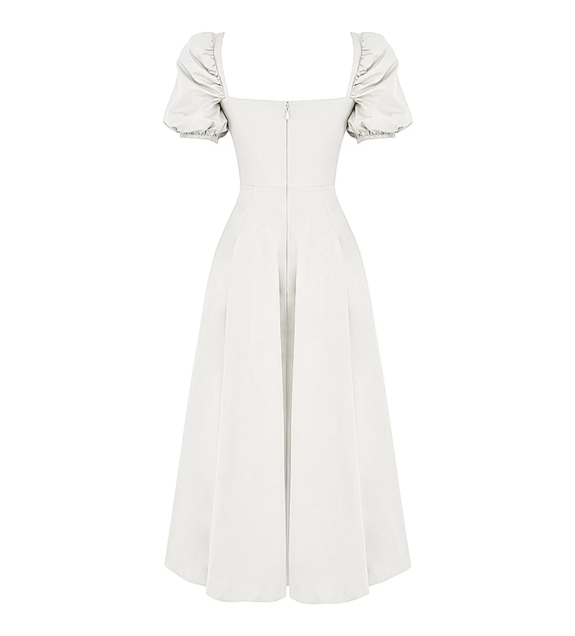 House of CB Tallulah Puff Sleeve Midi Sundress White Size 8/XS