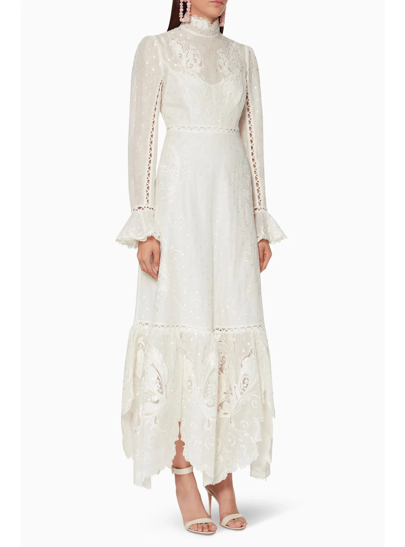 sachin and babi light blue dress Violet Embroidered Midi Dress | Cotton Floral Slip main image 0