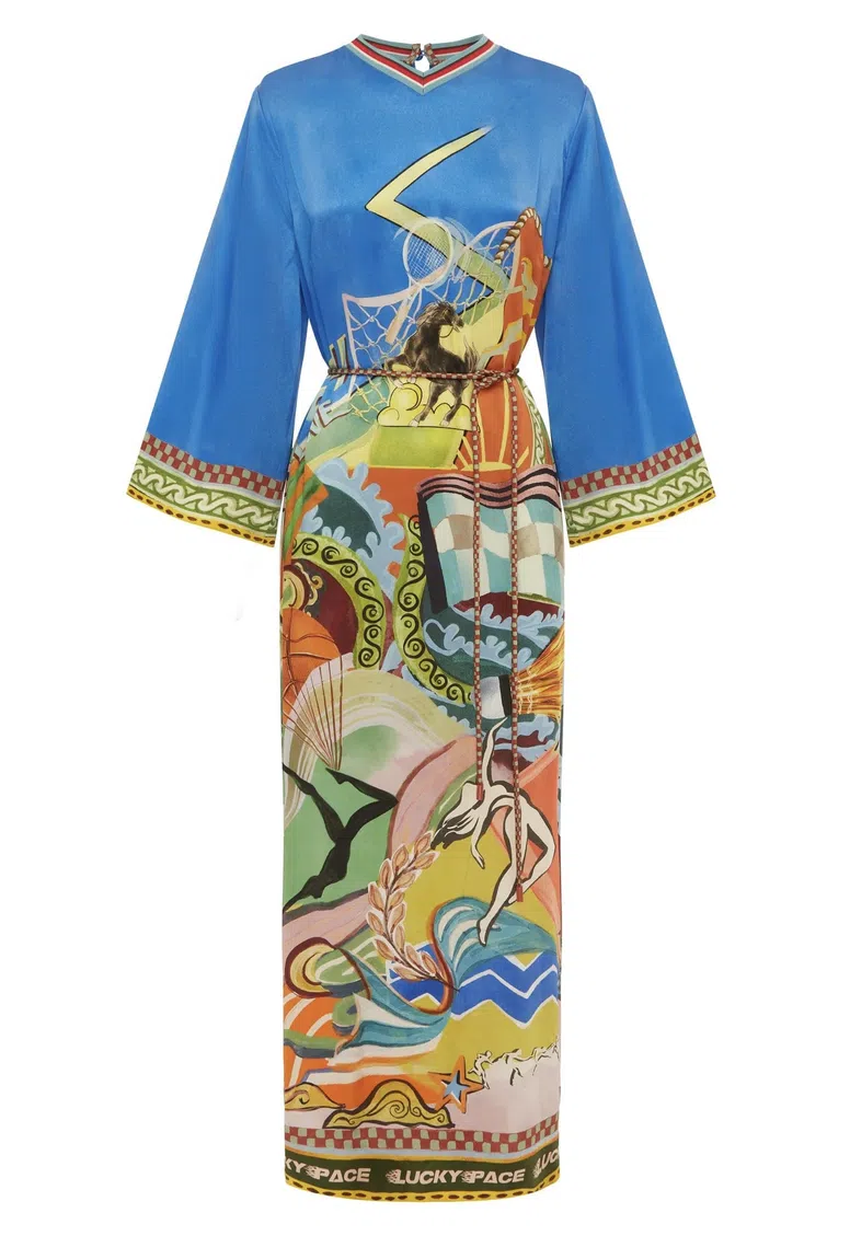 Alemais Birdie Puff-Sleeve Printed Linen Midi Dress Ivory/Print Size 16 |  The Volte