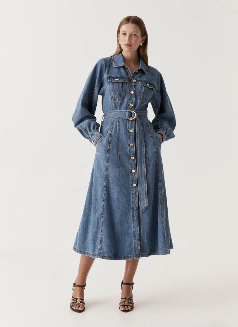 AJE Harper Denim Mini Dress Size AU8 | The Volte