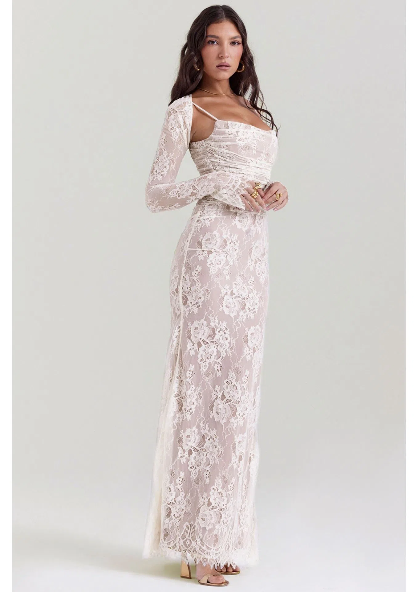 House of CB Artemis Lace Maxi Dress in Vintage Cream Size M / AU 10 (Bigger Cup) | The Volte House of CB Artemis Lace Maxi Dress in Vintage Cream Size M / AU 10 (Bigger Cup) | The Volte