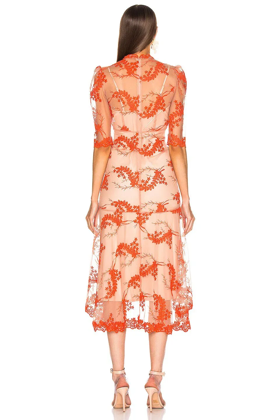 riviera asymmetric braided puff sleeve smock dress Aje Riviera Asymmetric Braided Puff Sleeve Smock Orange Dress size AU 6 (US 2)