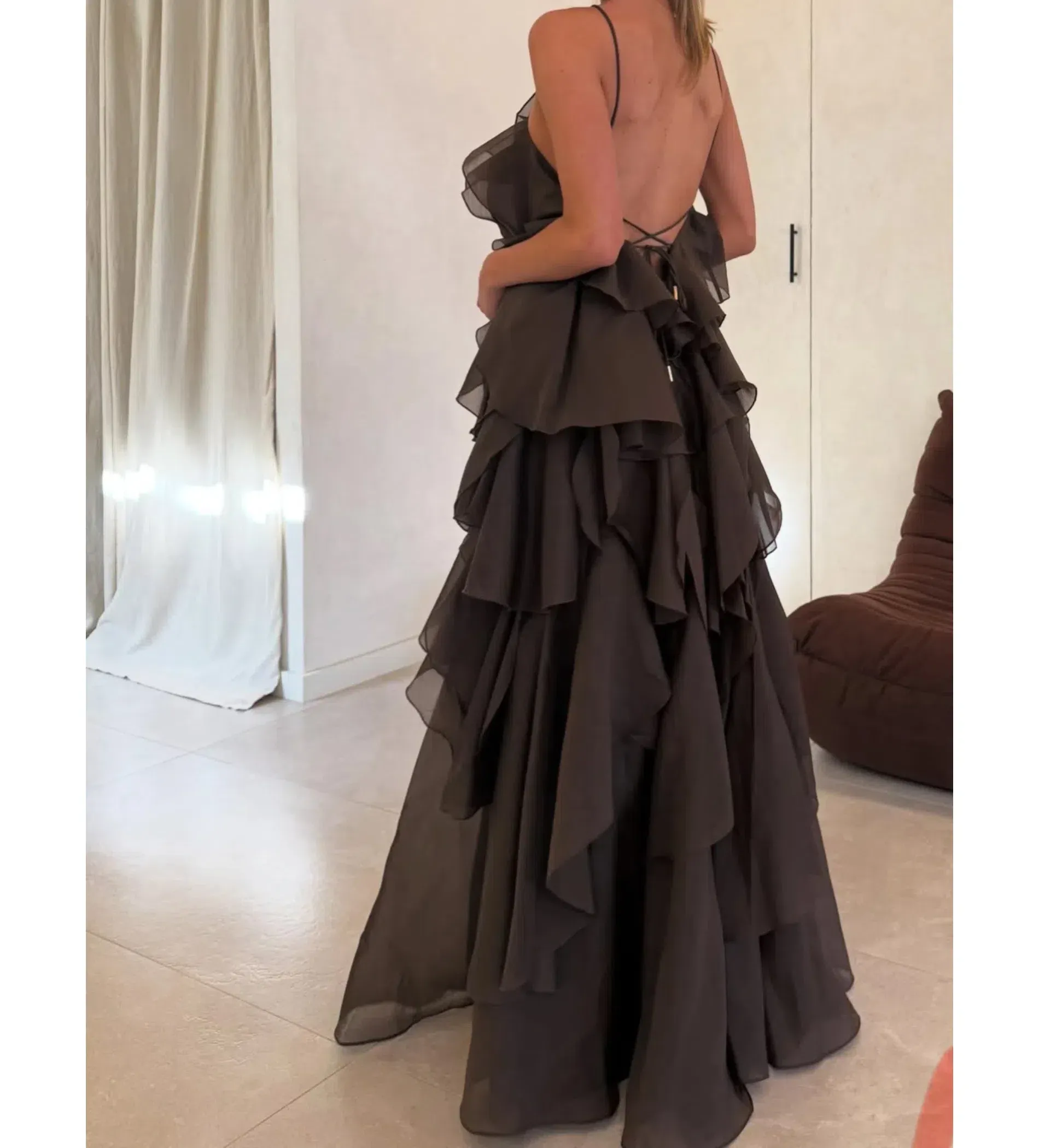 aje pandorea layered maxi dress brown Aje Pandorea Layered Maxi Dress in Brown SIZES 6 (6-10) + 12 (12-16) HIRE $190 RRP $700 Model wears a size 6 ~ Try-Ons (OPEN BY APPOINTMENT ONLY) We offer