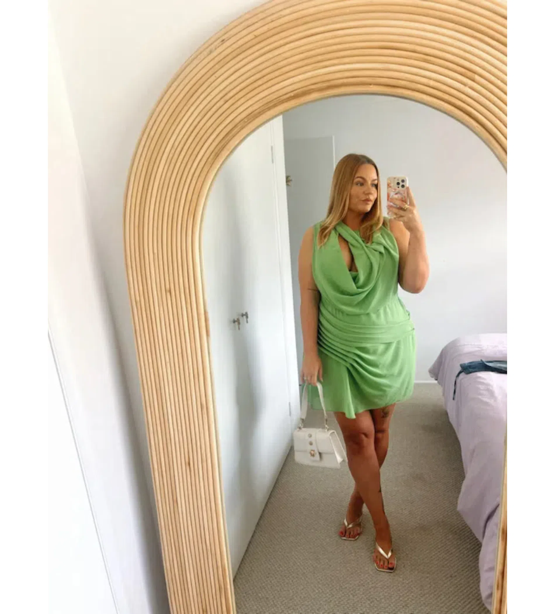 Meshki Oria Chiffon Mini Dress Green Size XXL/AU 16 | The Volte