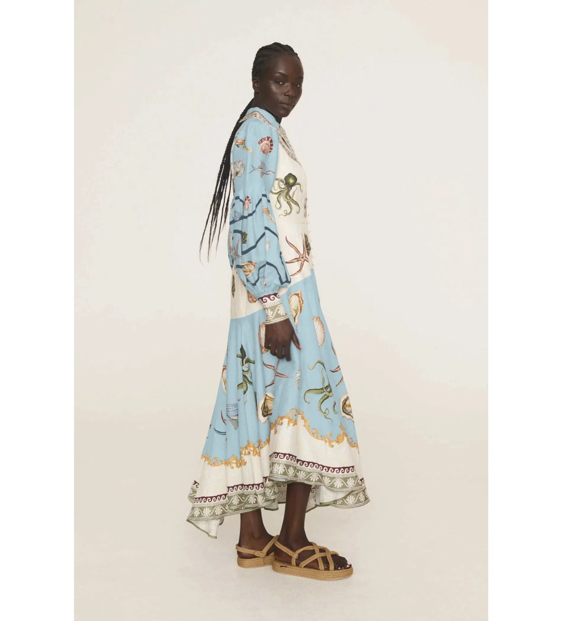 Alemais Bath House Shirt Midi Dress Print Size 16 | The Volte