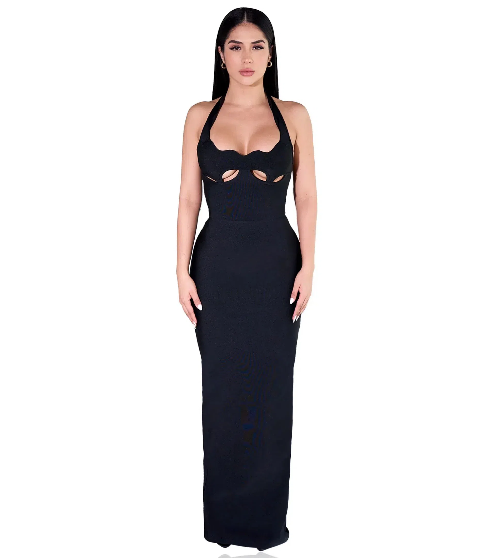 YG Collection Gianna Halter Maxi Gown Black Size AU 8 | The Volte