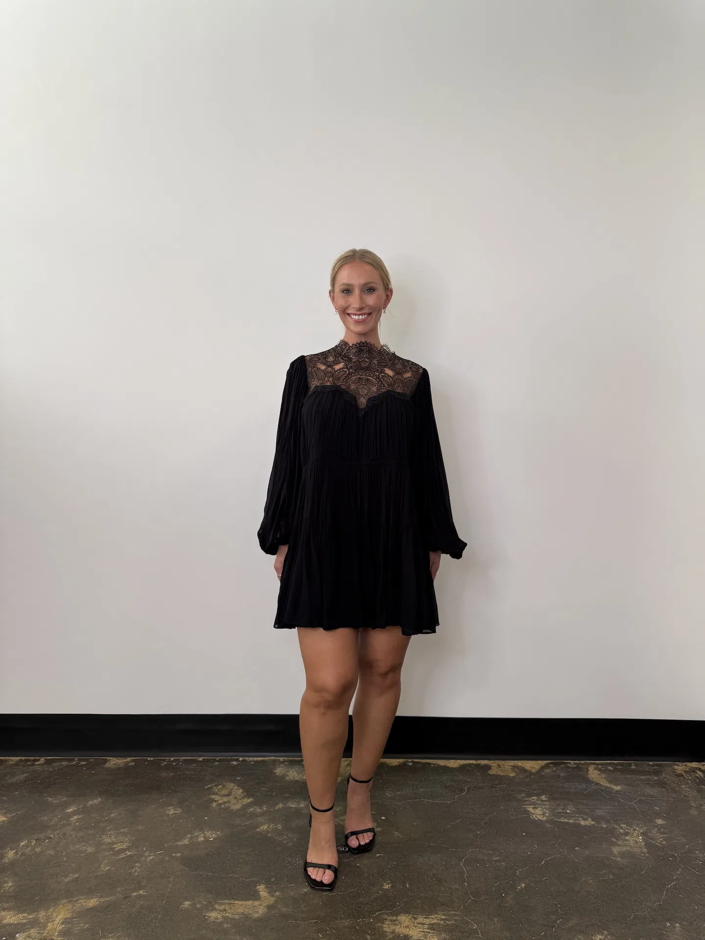 shona joy black mini dress Shona Joy - Maisie Lace Slip Mini Dress