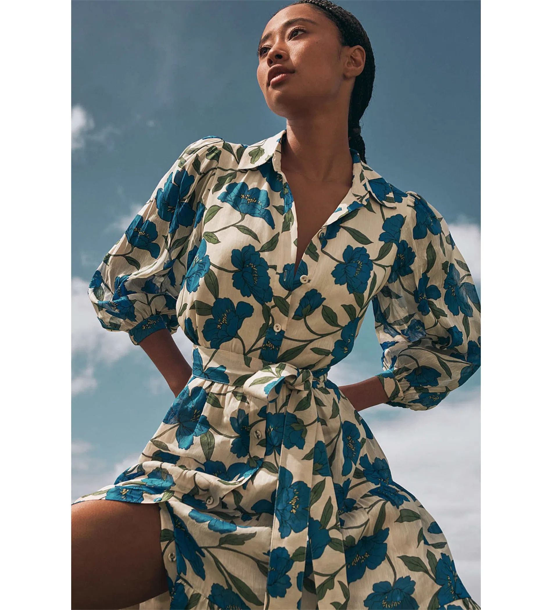 Witchery Blue Violet Silk Linen Shirt Midi Dress Lapis Size 8 | The Volte Witchery Blue Violet Silk Linen Shirt Midi Dress Lapis Size 8 | The Volte